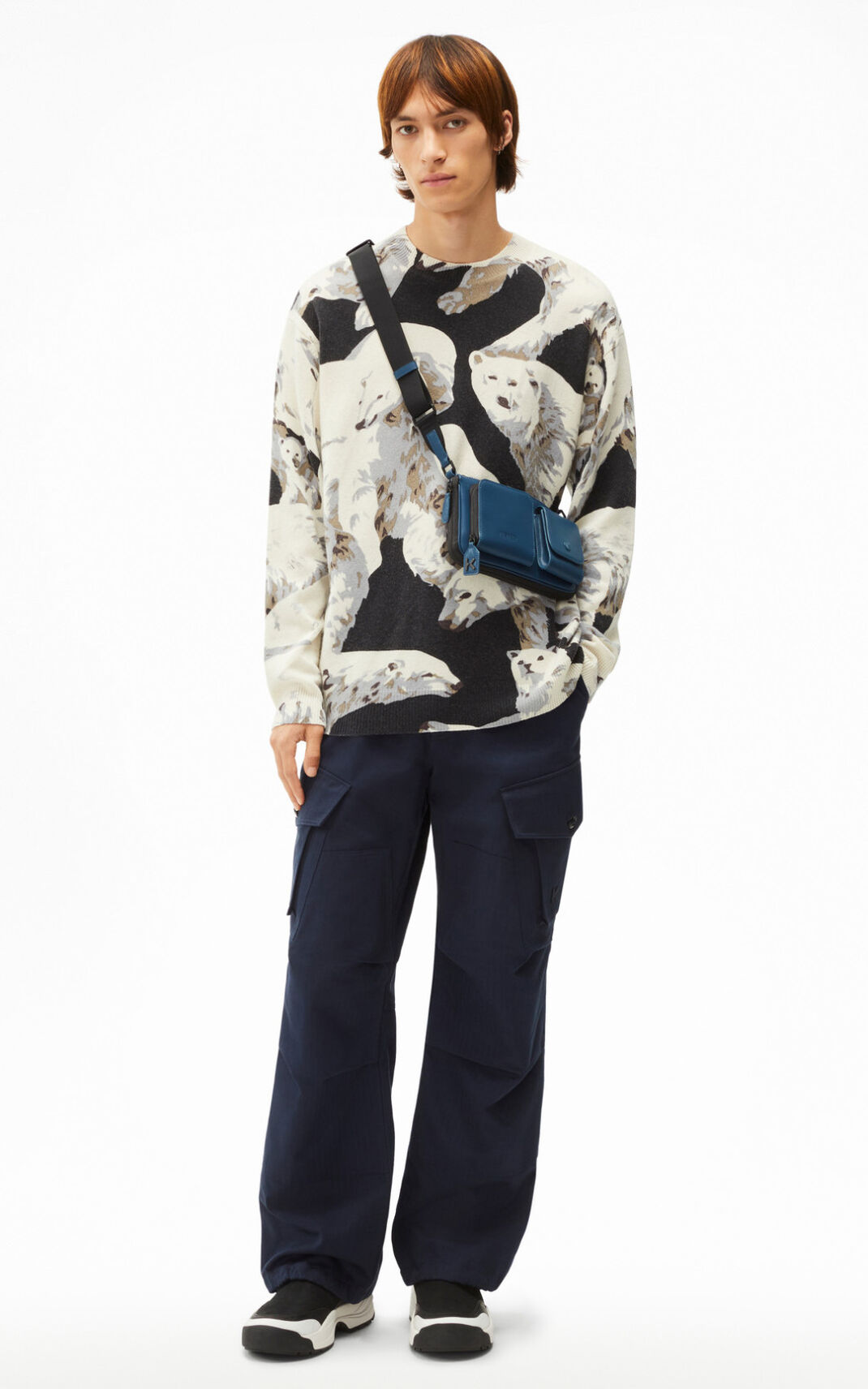 Kenzo The 冬 Capsule Polar Bear セーター メンズ 黒 - ZFLRGT453